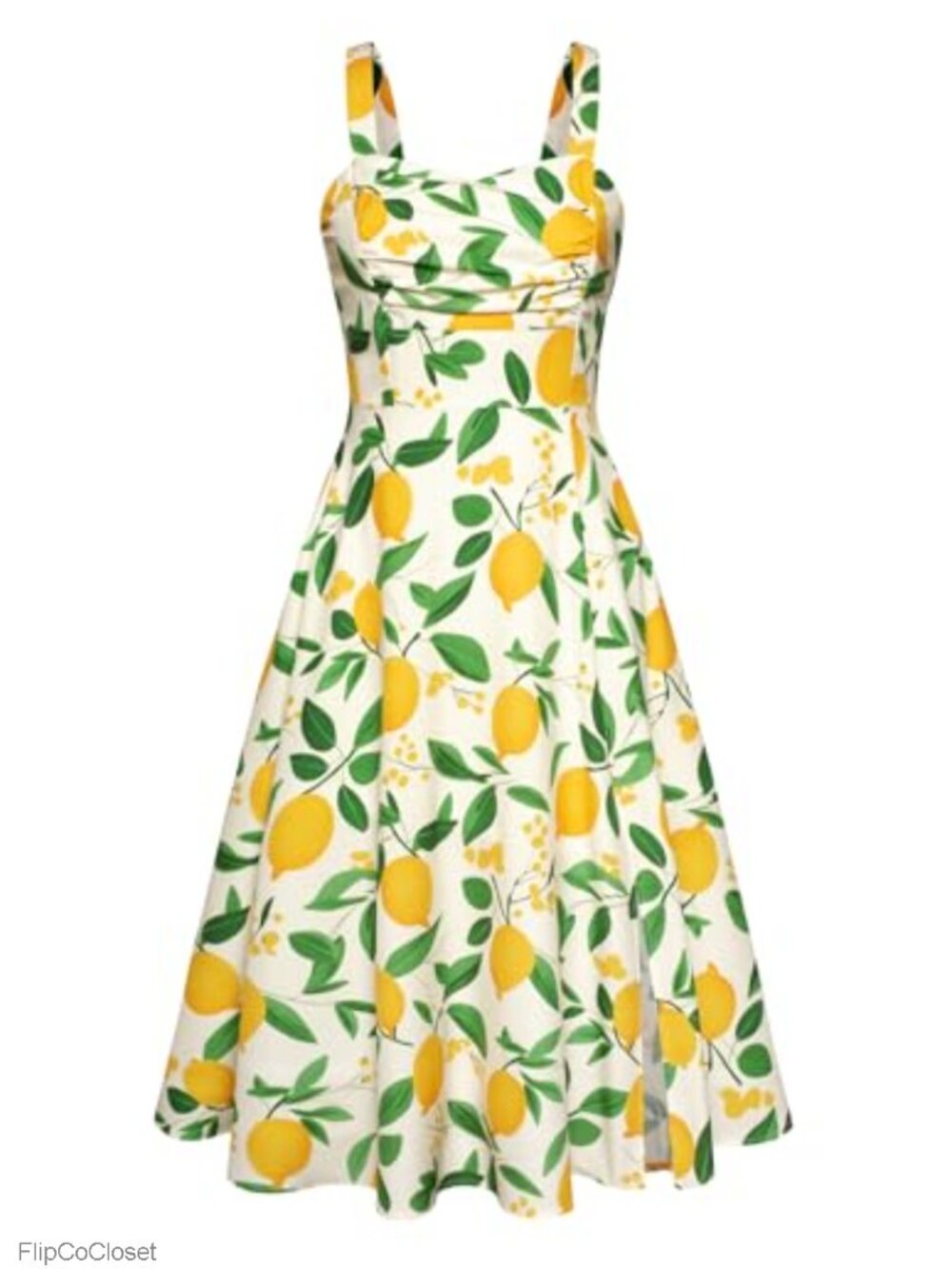 Vintage Sweetheart Midi Cocktail Dress Sleeveless A-Line Ruched Floral